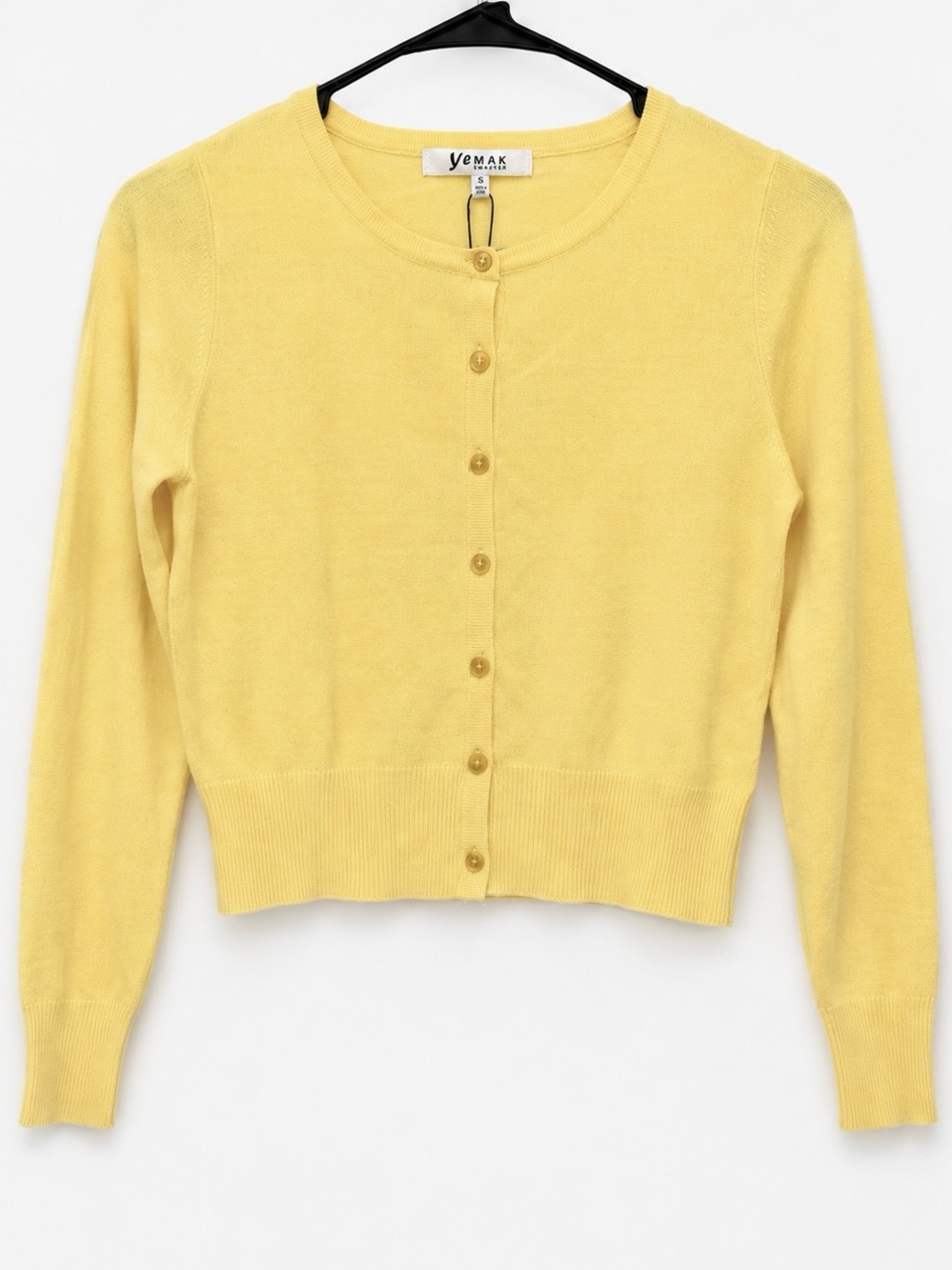 Yemak Sunny Yellow Lightweight Button-Front Cardigan NWT S